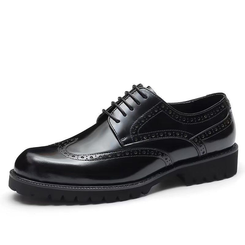 Mænds Formelle Sko Prægede Elegance Brogue Dress - Sort