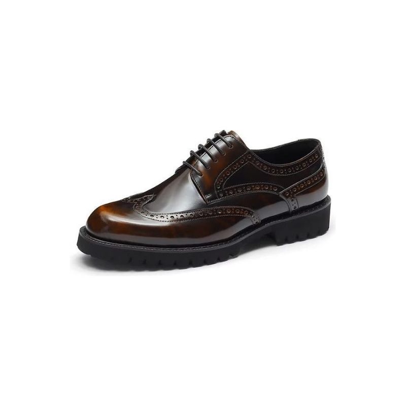 Mænds Formelle Sko Prægede Elegance Brogue Dress - Kaffe