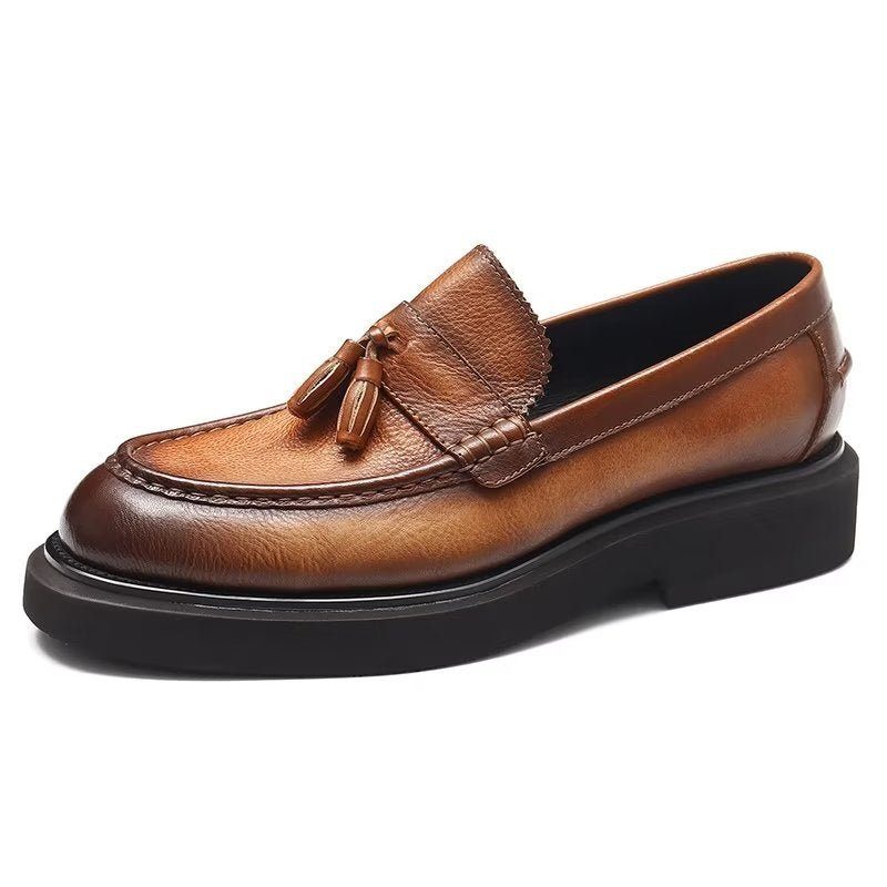 Mænds Formelle Sko Prægede Elegance Slip-on Dress - Kaffe