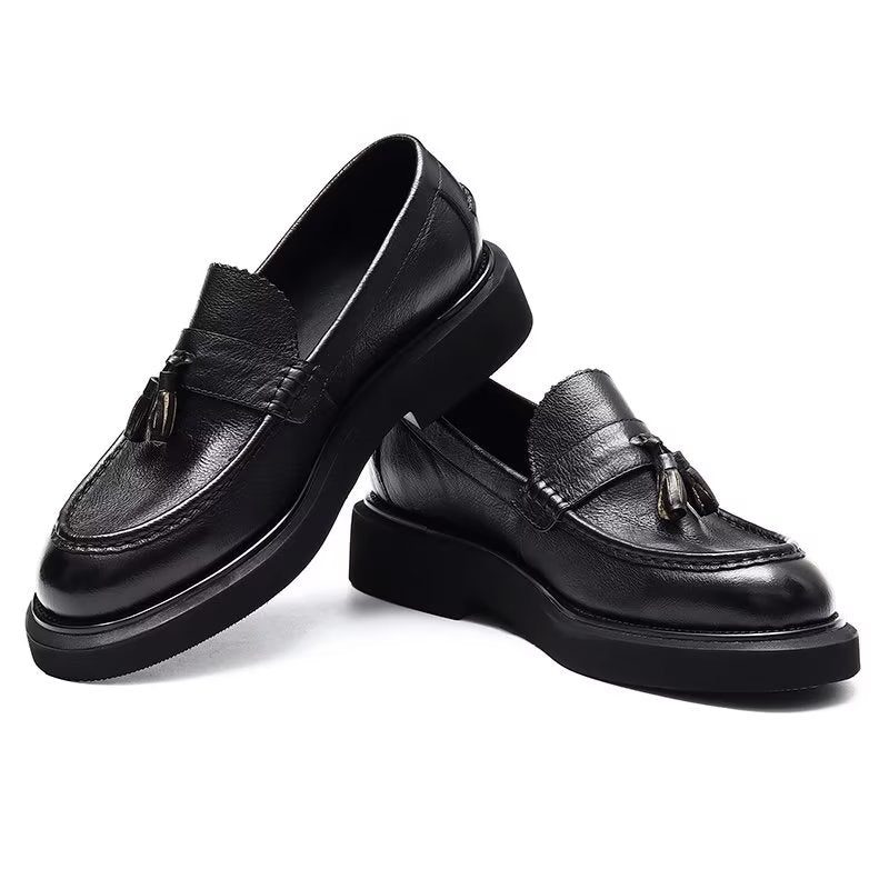 Mænds Formelle Sko Prægede Elegance Slip-on Dress - Sort