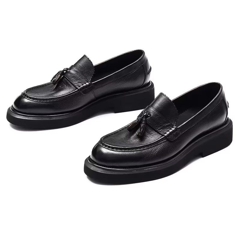 Mænds Formelle Sko Prægede Elegance Slip-on Dress - Sort