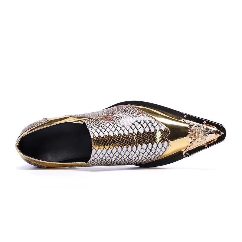 Mænds Formelle Sko Præget Læder Chic Slip-on Smarte - Guld