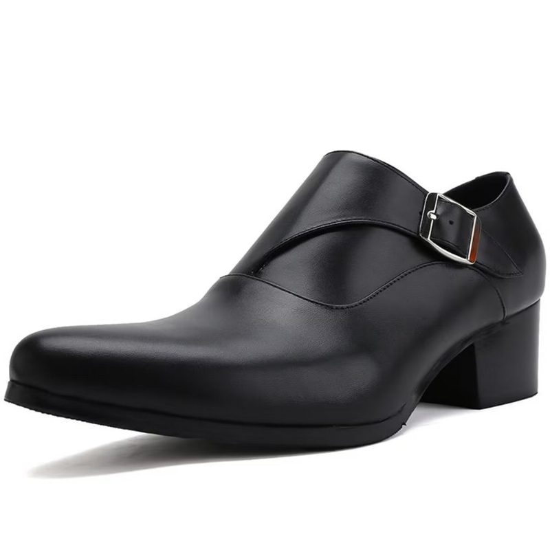 Mænds Formelle Sko Raffinerede Prægede Spidstå Monkstrap Dress - Sort