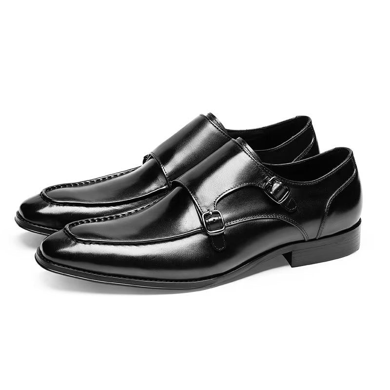 Mænds Formelle Sko Raffineret Kolæder Slip-on Monkstraps - Sort