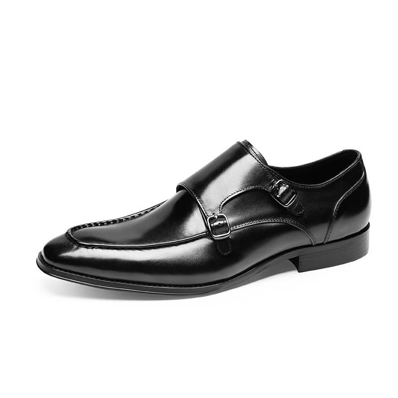 Mænds Formelle Sko Raffineret Kolæder Slip-on Monkstraps - Sort