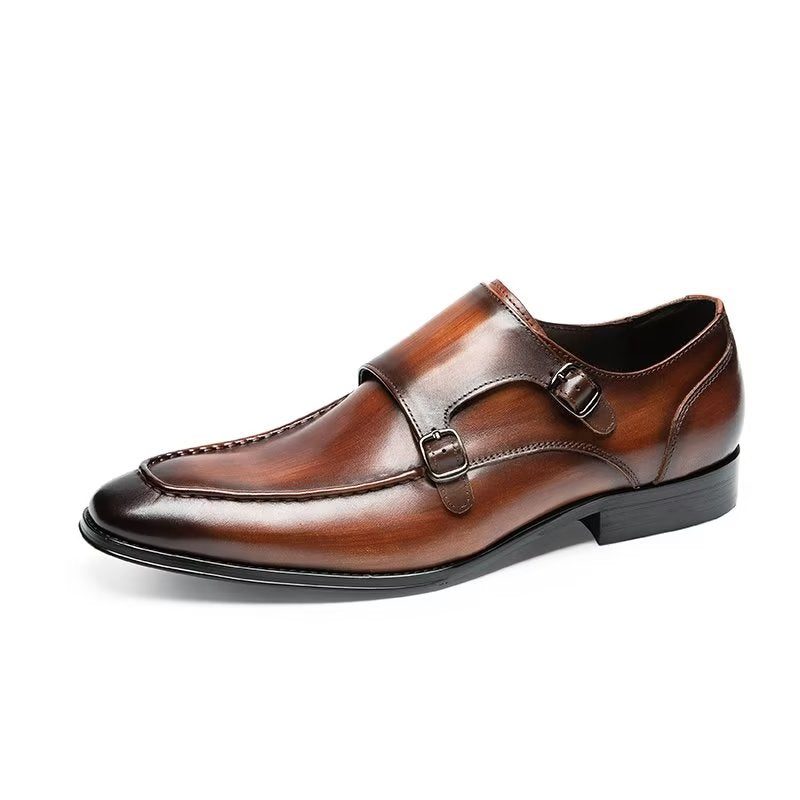 Mænds Formelle Sko Raffineret Kolæder Slip-on Monkstraps - Kaffe