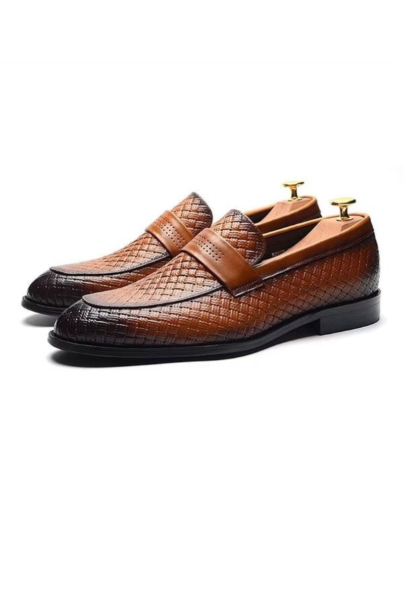 Mænds Formelle Sko Slanke Business Slip-on Kjole - Brun