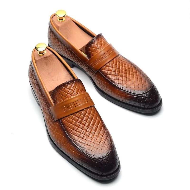 Mænds Formelle Sko Slanke Business Slip-on Kjole - Brun