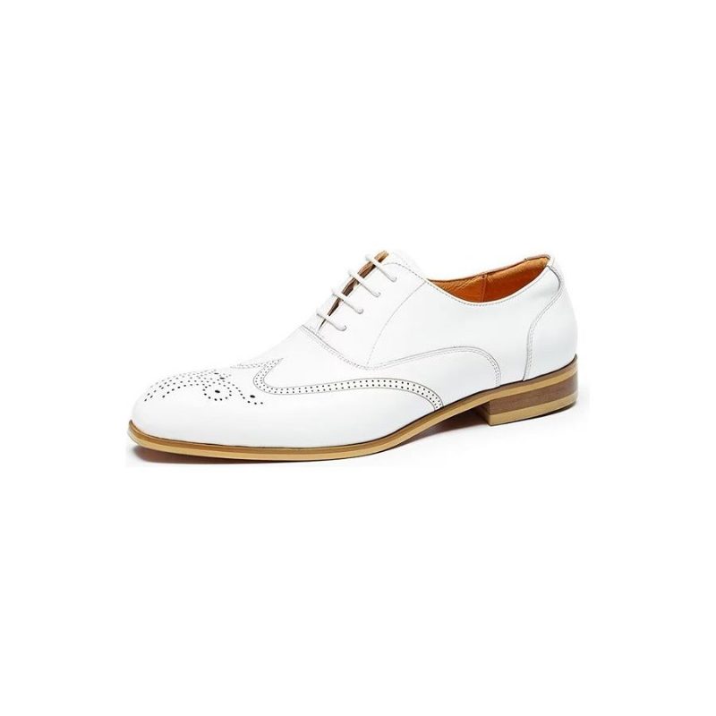 Mænds Formelle Sko Slip On Derbies Dress - Hvid