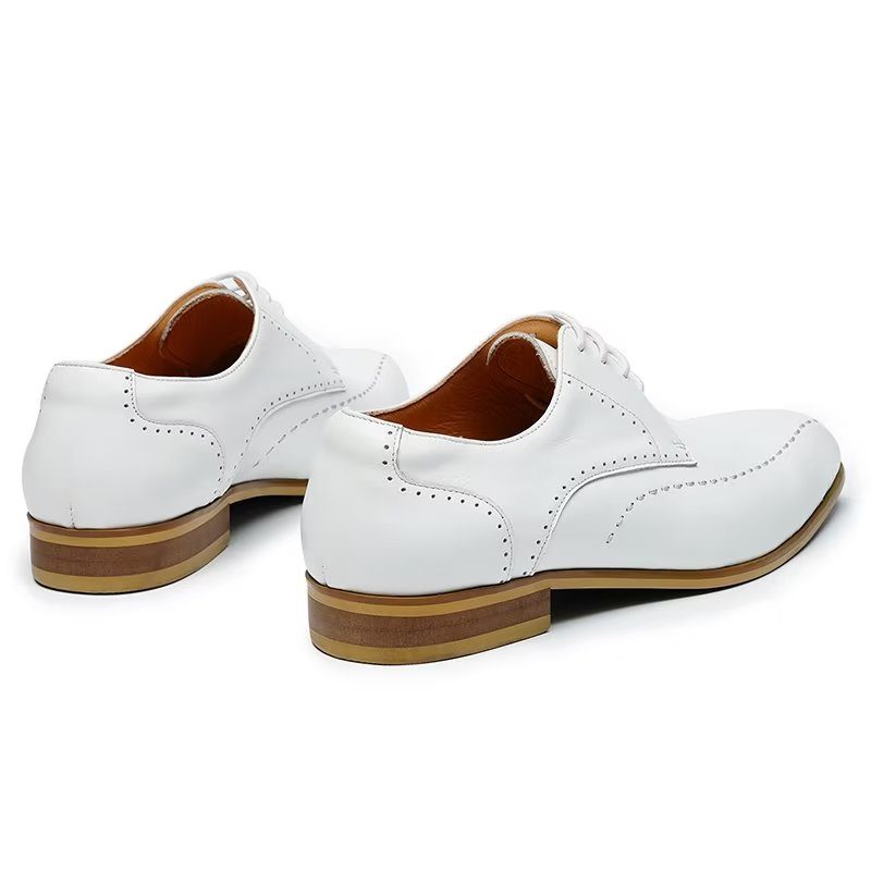 Mænds Formelle Sko Slip On Derbies Dress - Hvid 1