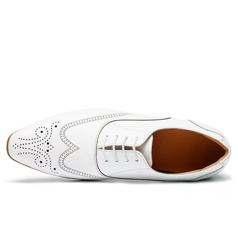 Mænds Formelle Sko Slip On Derbies Dress - Hvid