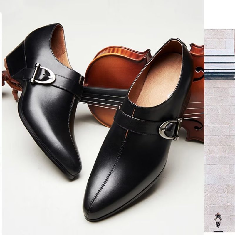 Mænds Formelle Sko Udsøgt Læder Monkstrap Dress - Sort