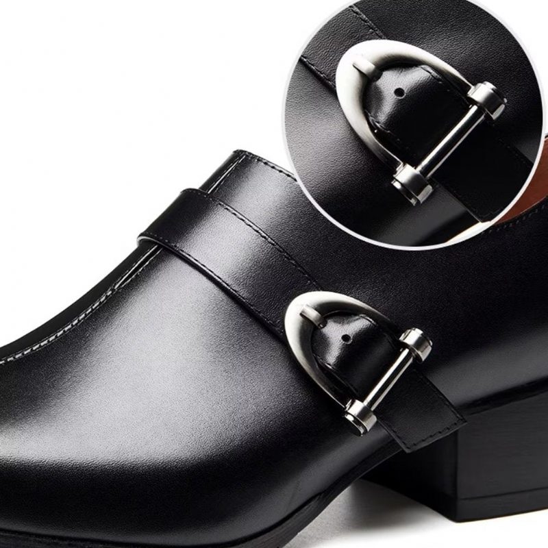 Mænds Formelle Sko Udsøgt Læder Monkstrap Dress - Sort