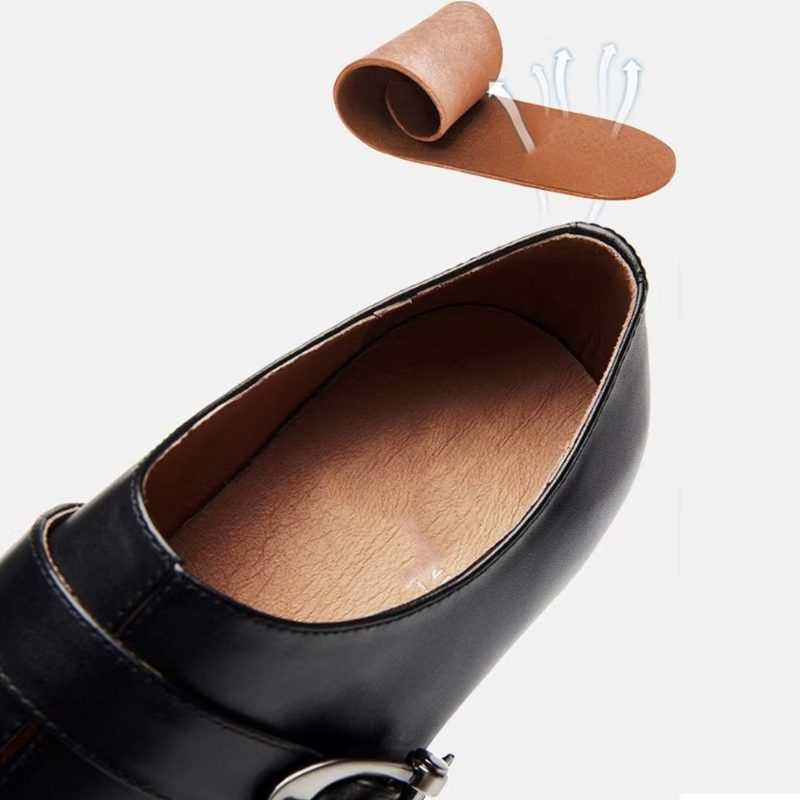 Mænds Formelle Sko Udsøgt Læder Monkstrap Dress - Sort