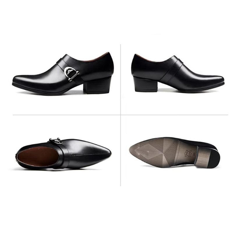 Mænds Formelle Sko Udsøgt Læder Monkstrap Dress - Sort