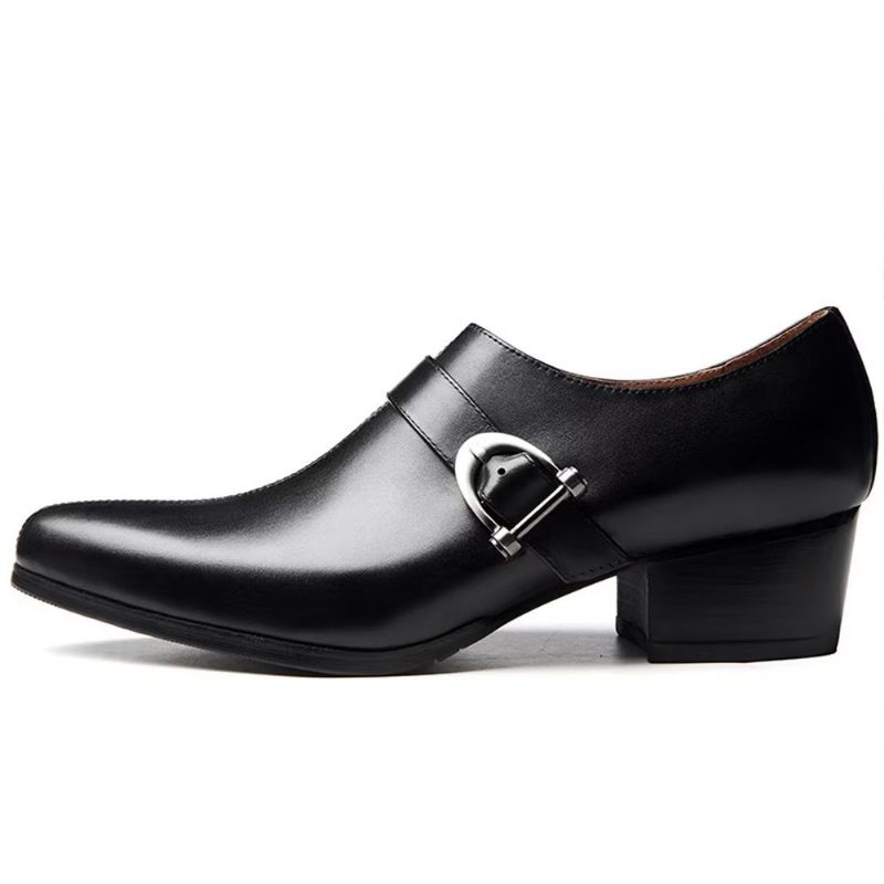 Mænds Formelle Sko Udsøgt Læder Monkstrap Dress - Sort