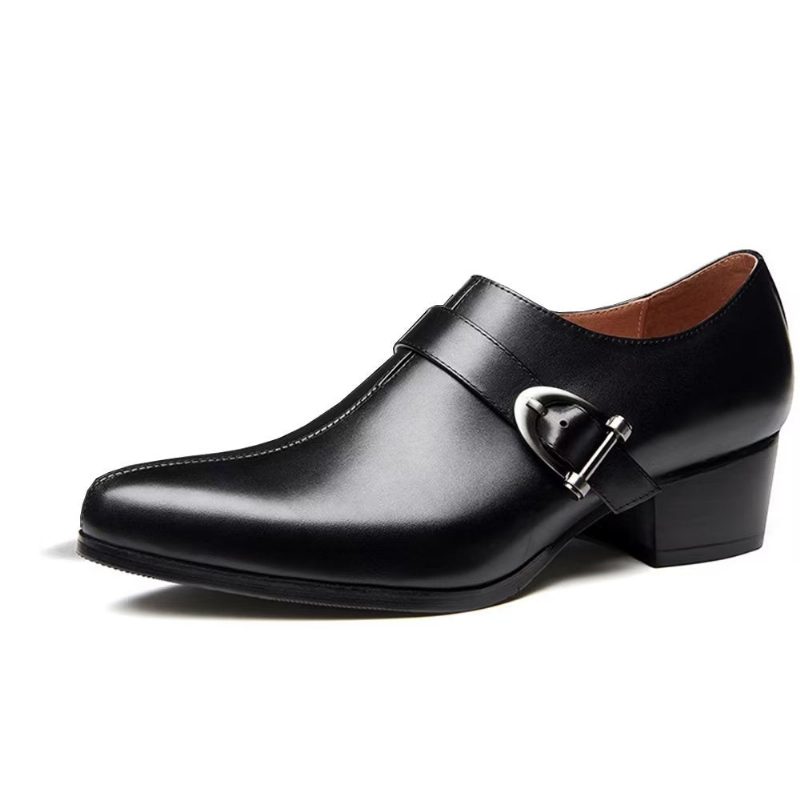 Mænds Formelle Sko Udsøgt Læder Monkstrap Dress - Sort