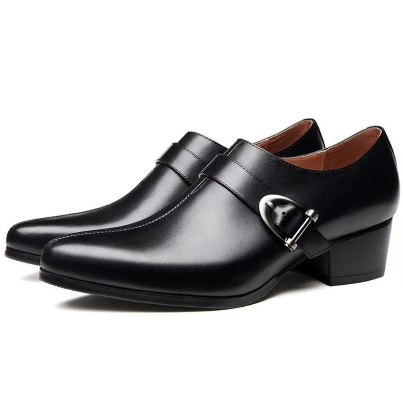 Mænds Formelle Sko Udsøgt Læder Monkstrap Dress - Sort