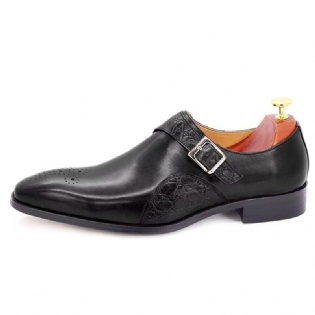 Mænds Formelle Sko Udsøgte Croc-prægede Monkstraps Dress