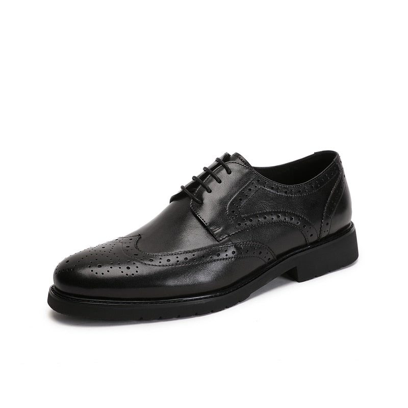 Mænds Formelle Sko Wingtip Luksus Eksotisk Spidstå Oxford Brogues - Sort