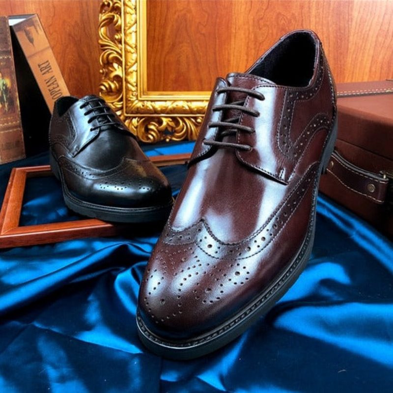 Mænds Formelle Sko Wingtip Luksus Eksotisk Spidstå Oxford Brogues - Sort