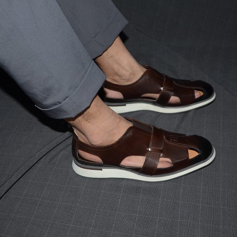 Mænds Fritidssko Chic Kolæder Elegante Slip-on Sandaler - Kaffe