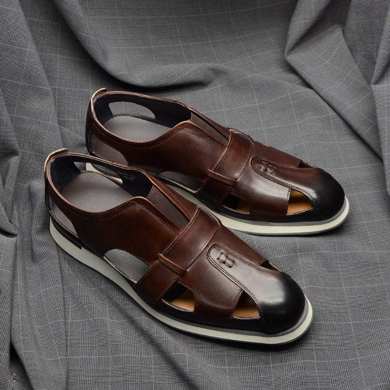 Mænds Fritidssko Chic Kolæder Elegante Slip-on Sandaler - Kaffe