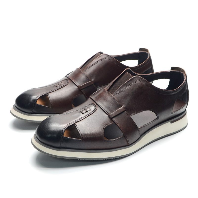 Mænds Fritidssko Chic Kolæder Elegante Slip-on Sandaler - Kaffe