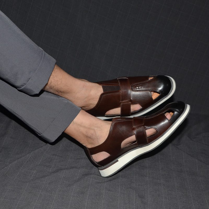 Mænds Fritidssko Chic Kolæder Elegante Slip-on Sandaler - Kaffe