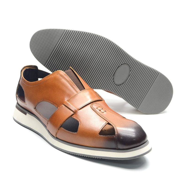 Mænds Fritidssko Chic Kolæder Elegante Slip-on Sandaler - Kaffe