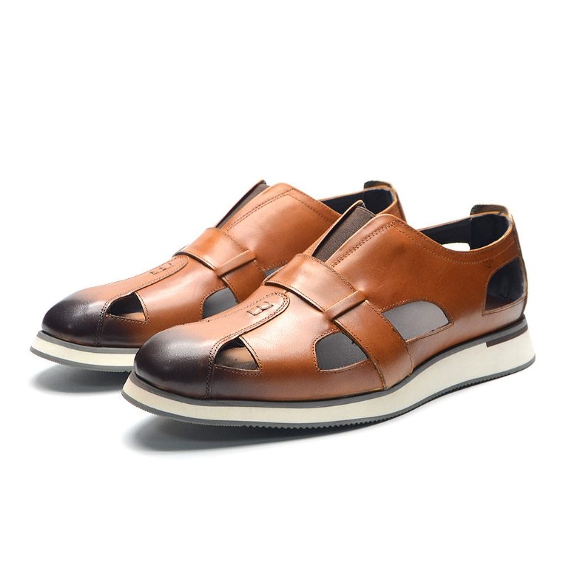 Mænds Fritidssko Chic Kolæder Elegante Slip-on Sandaler - Kaffe