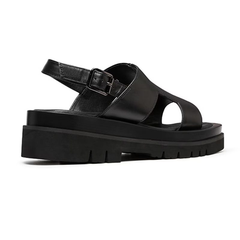 Mænds Fritidssko Chic Platform Sandaler - Sort