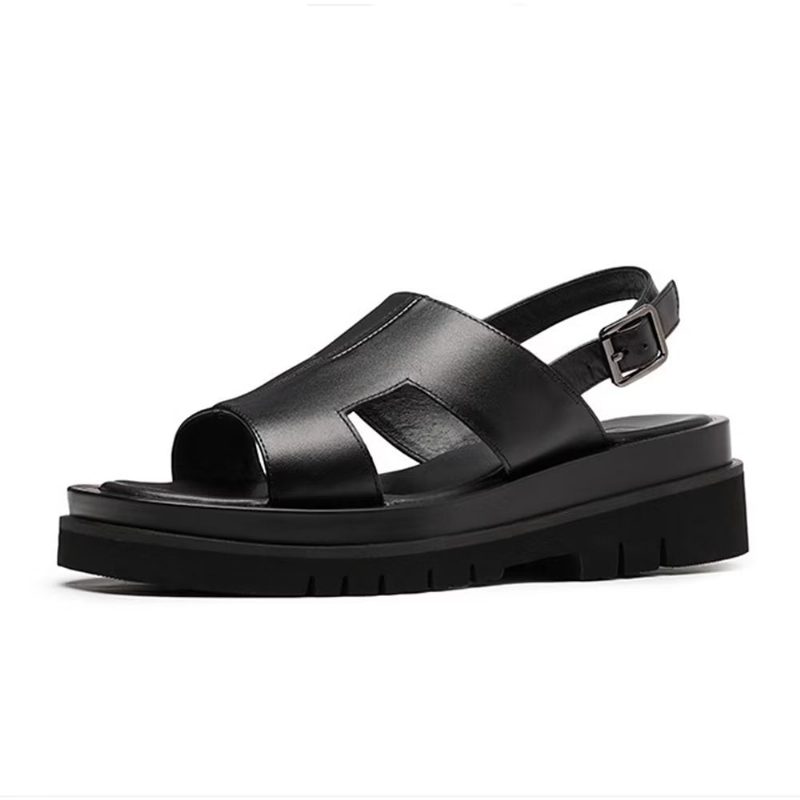 Mænds Fritidssko Chic Platform Sandaler - Sort