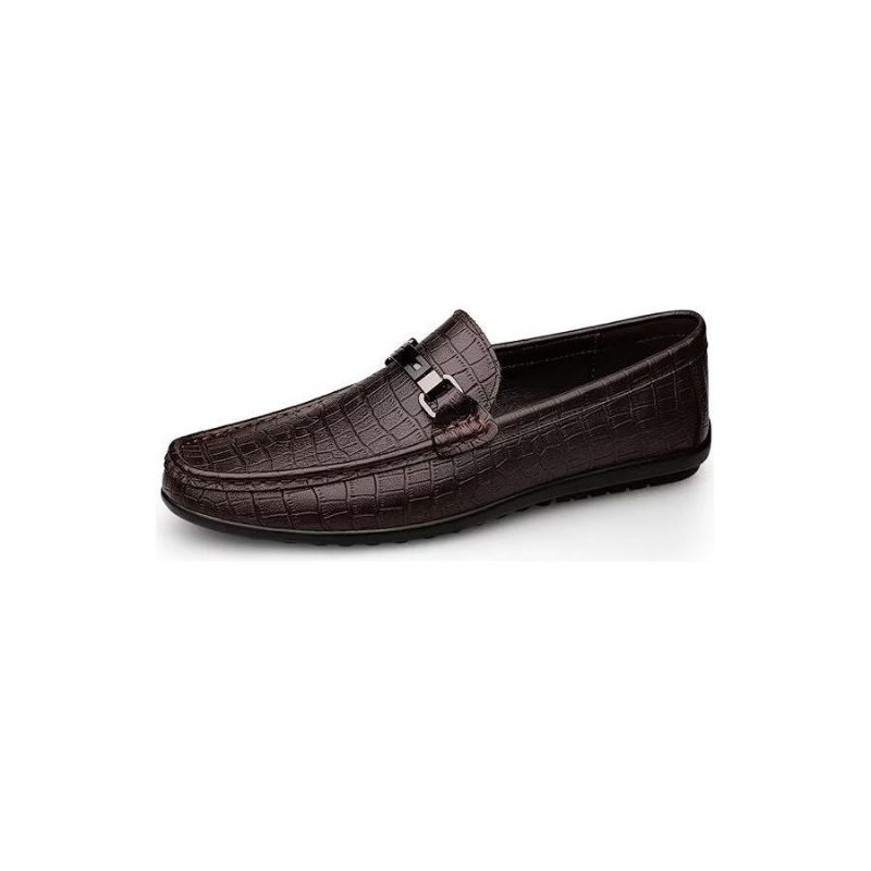 Mænds Fritidssko Chic Pu Slip-on Mokkasiner Med Metallisk Stil - Kaffe