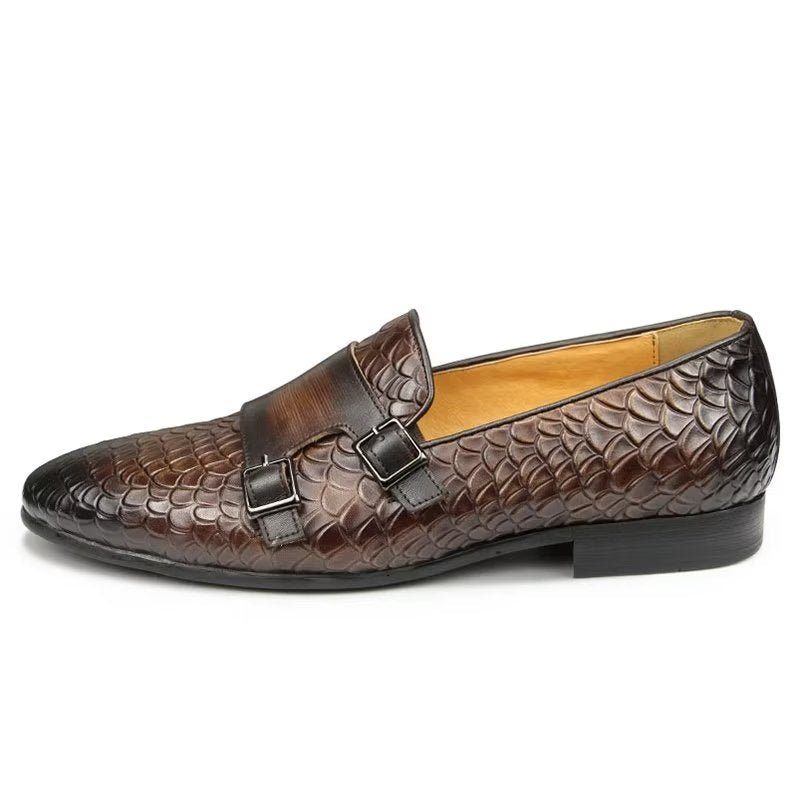 Mænds Fritidssko Croc-mønster Elegante Slip On Loafers - Kaffe