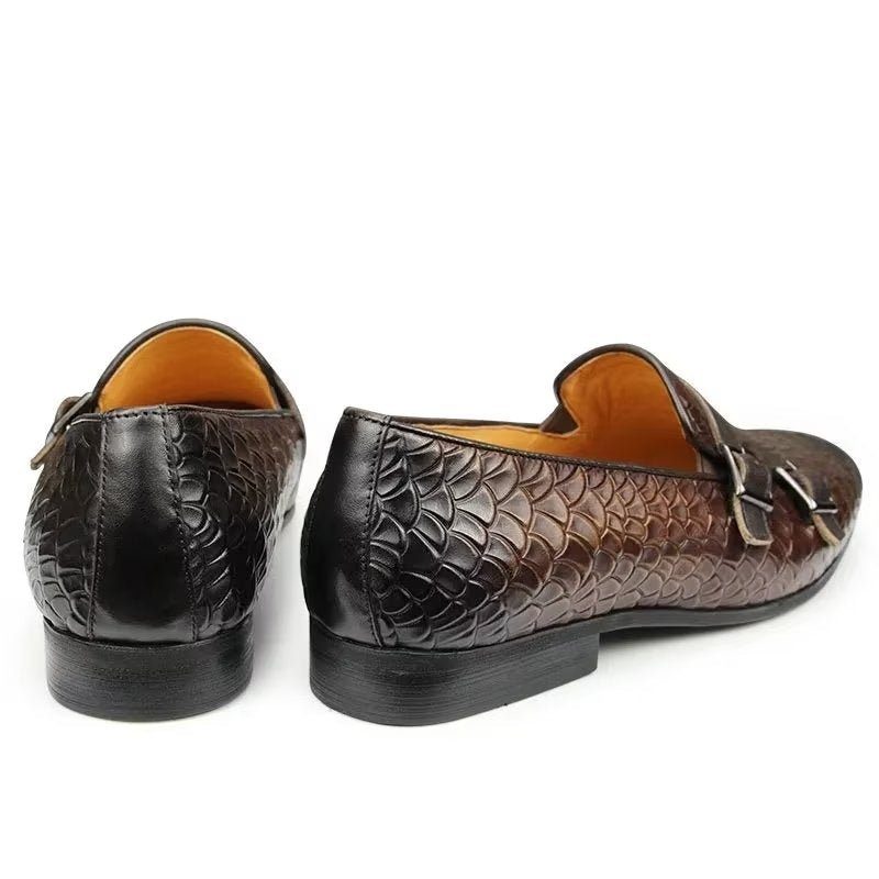 Mænds Fritidssko Croc-mønster Elegante Slip On Loafers - Kaffe