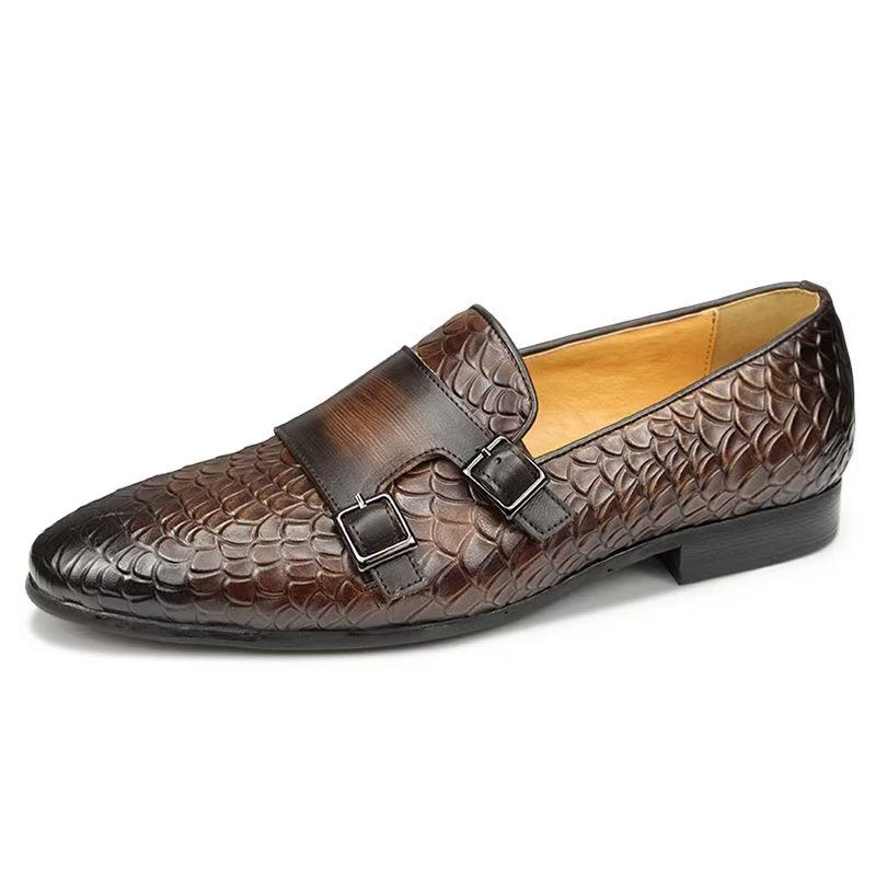 Mænds Fritidssko Croc-mønster Elegante Slip On Loafers - Kaffe