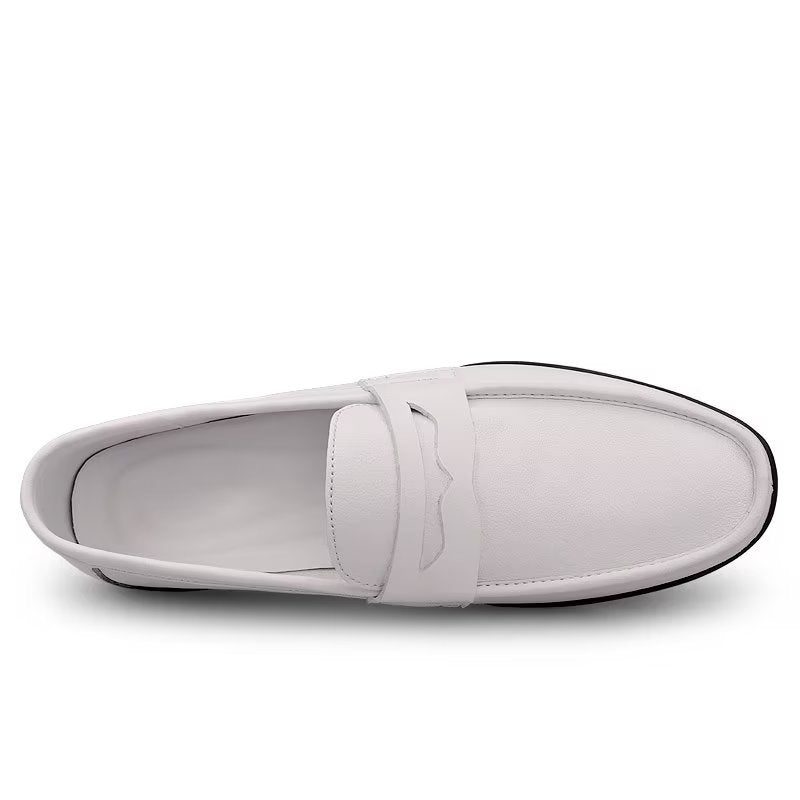 Mænds Fritidssko Elegante Pu Slip-on Loafers Med Metalmode - Hvidt Hul