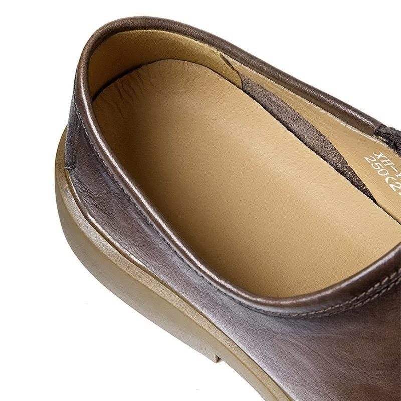 Mænds Fritidssko Elegante Runde Tå-slip-ons - Kaffe