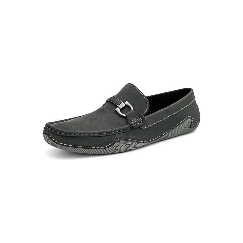 Mænds Fritidssko Elegante Slip-on Loafers Med Metalmode - Grå