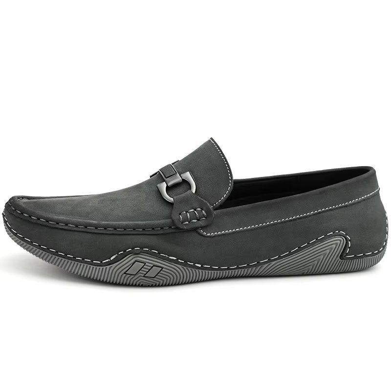 Mænds Fritidssko Elegante Slip-on Loafers Med Metalmode - Grå