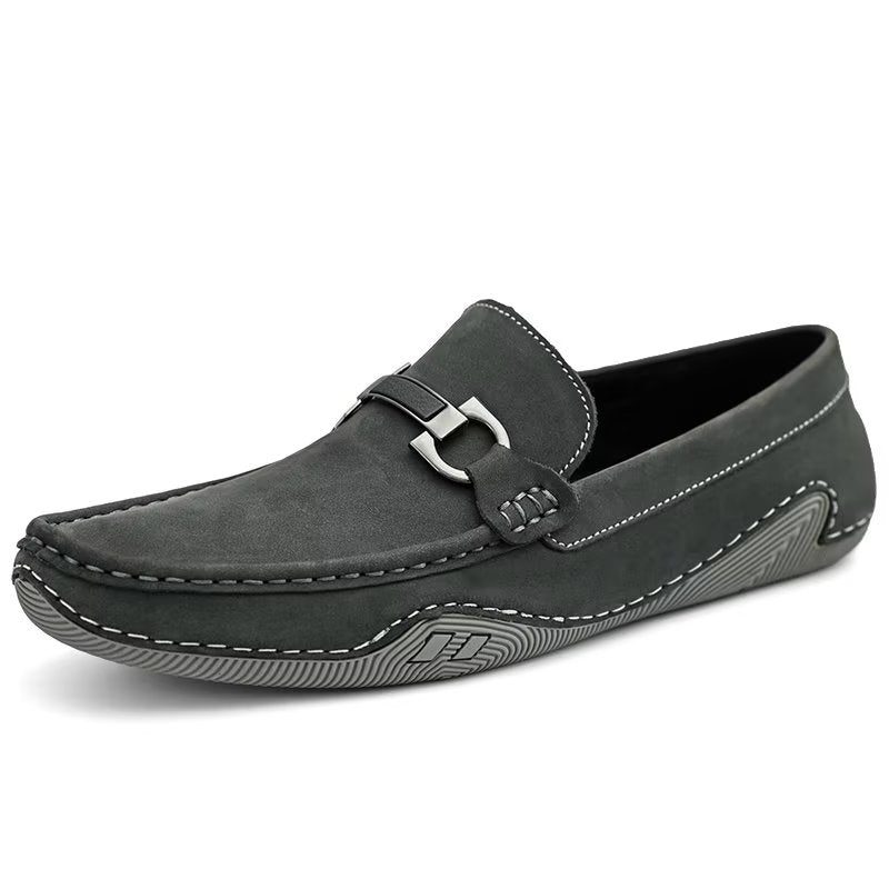 Mænds Fritidssko Elegante Slip-on Loafers Med Metalmode - Grå