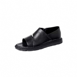 Mænds Fritidssko Læder Peep Toe Sandaler