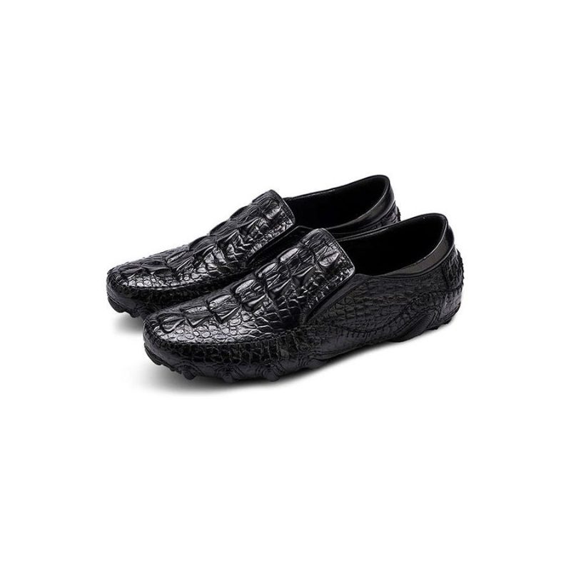 Mænds Fritidssko Luksus Alligator Texture Slip On Oxford Sko