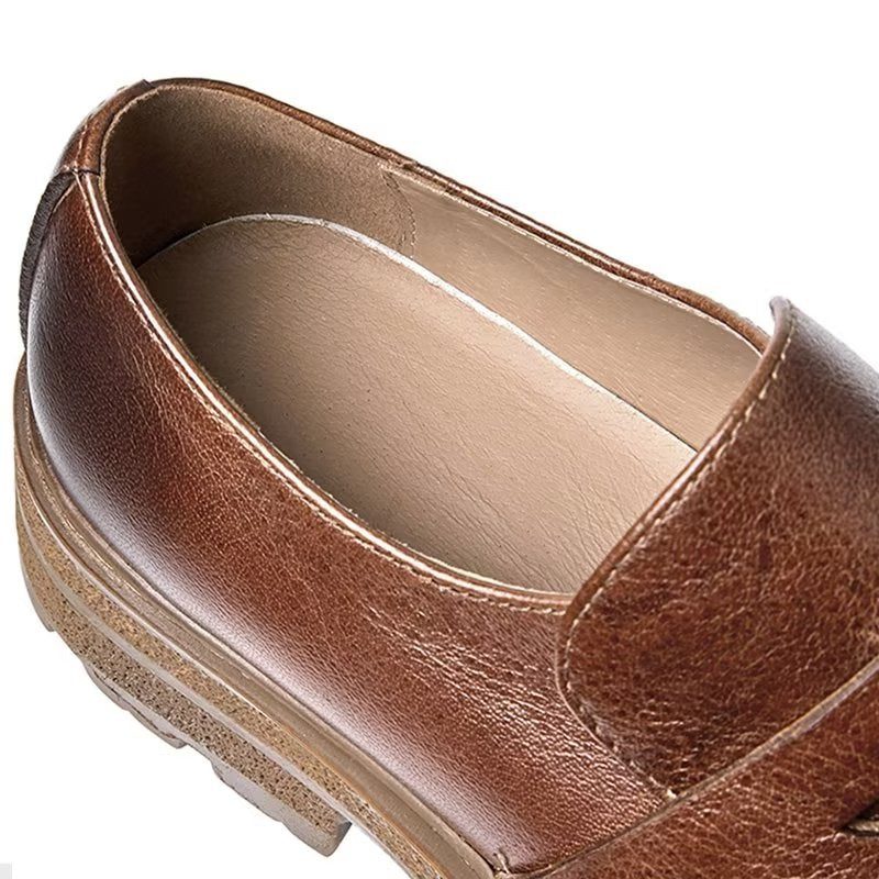 Mænds Fritidssko Luksus Komfort Slip-on Dress Sko - Kaffe