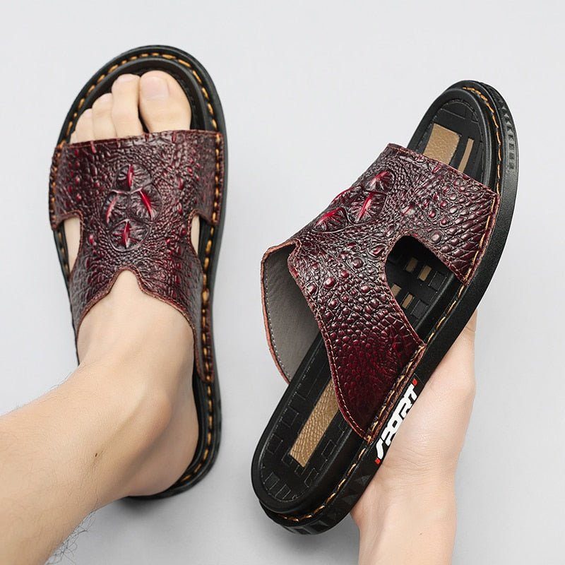 Mænds Fritidssko Luxecroco Sommer Chic Slip On Slides - Rød