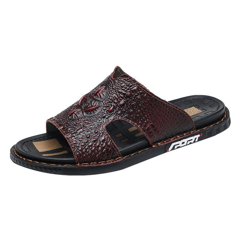 Mænds Fritidssko Luxecroco Sommer Chic Slip On Slides - Rød