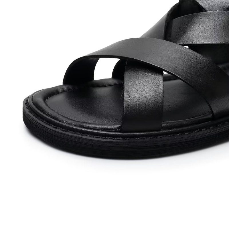 Mænds Fritidssko Roman Peep Toe Sandaler - Sort