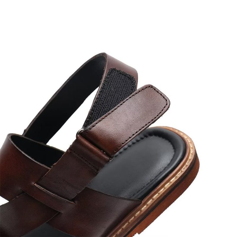 Mænds Fritidssko Roman Peep Toe Sandaler - Kaffe