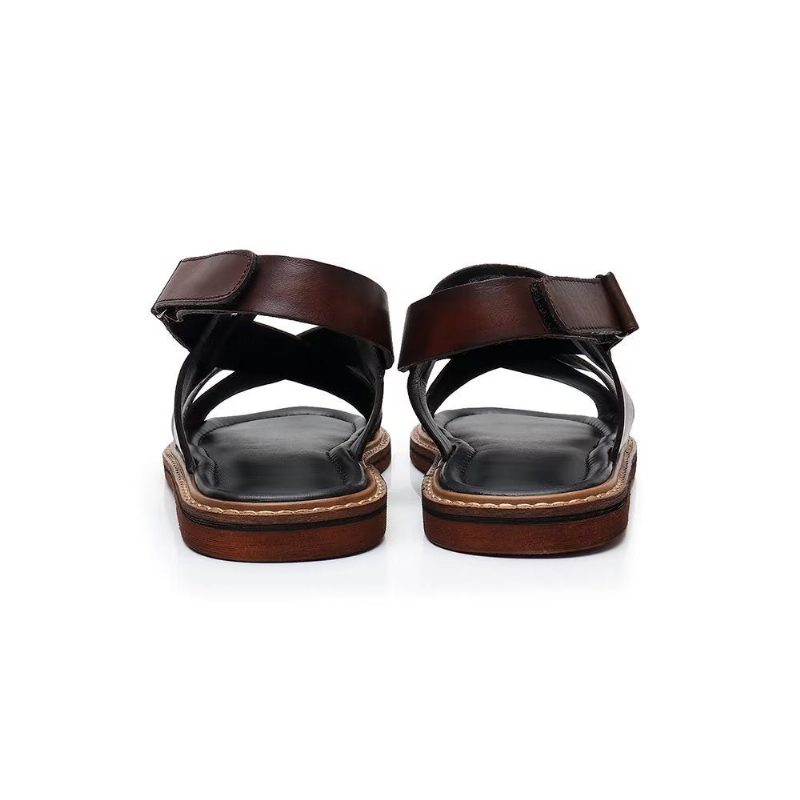 Mænds Fritidssko Roman Peep Toe Sandaler - Kaffe